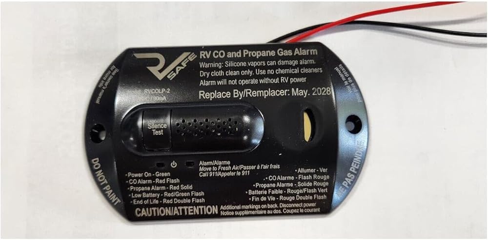 RV CO/Propane Gas Alarm Black